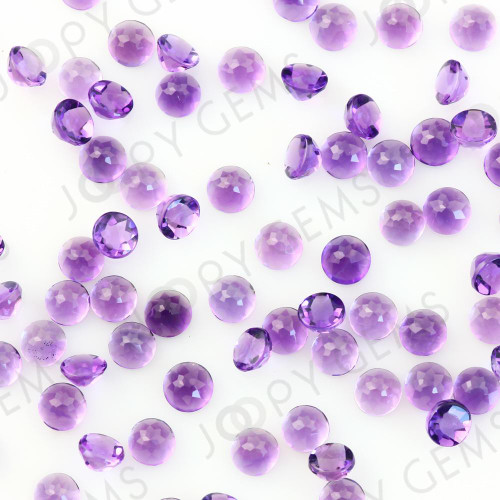 Joopy Gems Amethyst (African) Rose Cut Cabochon 3mm Round