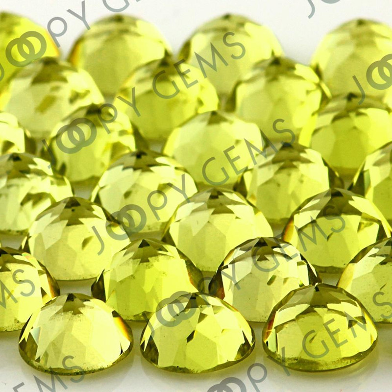 Joopy Gems Lemon Quartz Rose Cut Cabochon 8mm Round