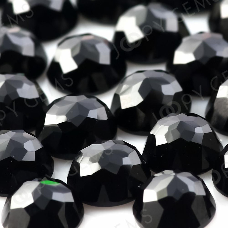 Joopy Gems Black Spinel Rose Cut Cabochon 6mm Round