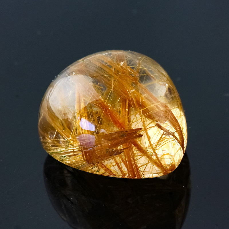 Joopy Gems Golden Rutilated Quartz Cabochon Freesize, 40.900 carats, 22.7x19.3x13.4mm, CFRRQG83