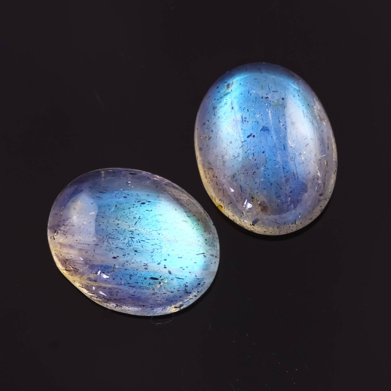 Joopy Gems SALE 600 Labradorite Cabochon 10x8mm Oval, lot of 2 stones