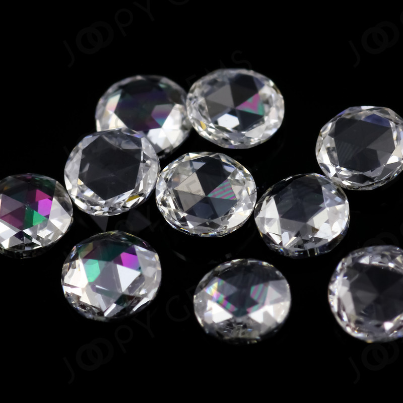 Joopy Gems White Diamond Rose Cut Cabochon 3mm Round