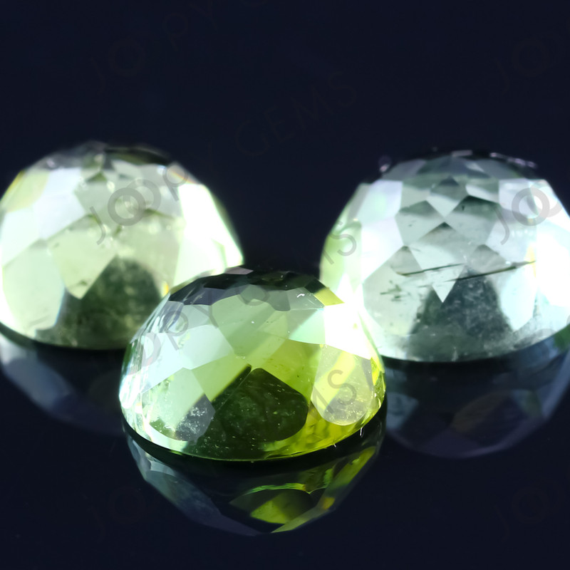 Joopy Gems Green Tourmaline Rose Cut Cabochon 7mm Round