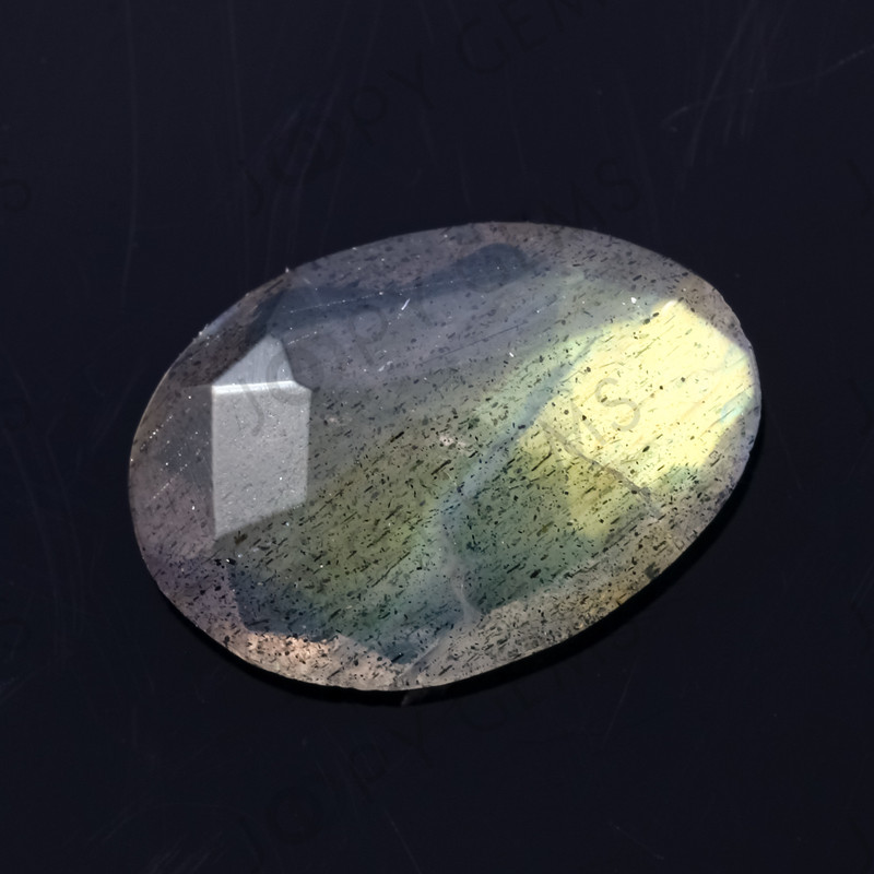 Joopy Gems Labradorite Rose Cut Freeform, 1.215 carats, 10.1x7.1x2.5mm