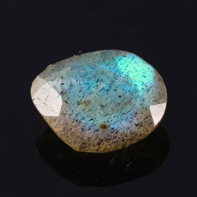 Joopy Gems Labradorite Rose Cut Freeform, 1.39 carats, 8.5x8.4x3mm