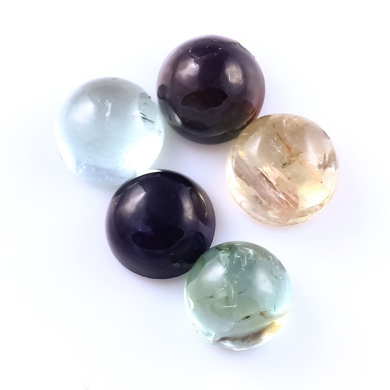 Joopy Gems SALE680 Tourmaline Cabochon 4mm, Round, lot of 5 stones