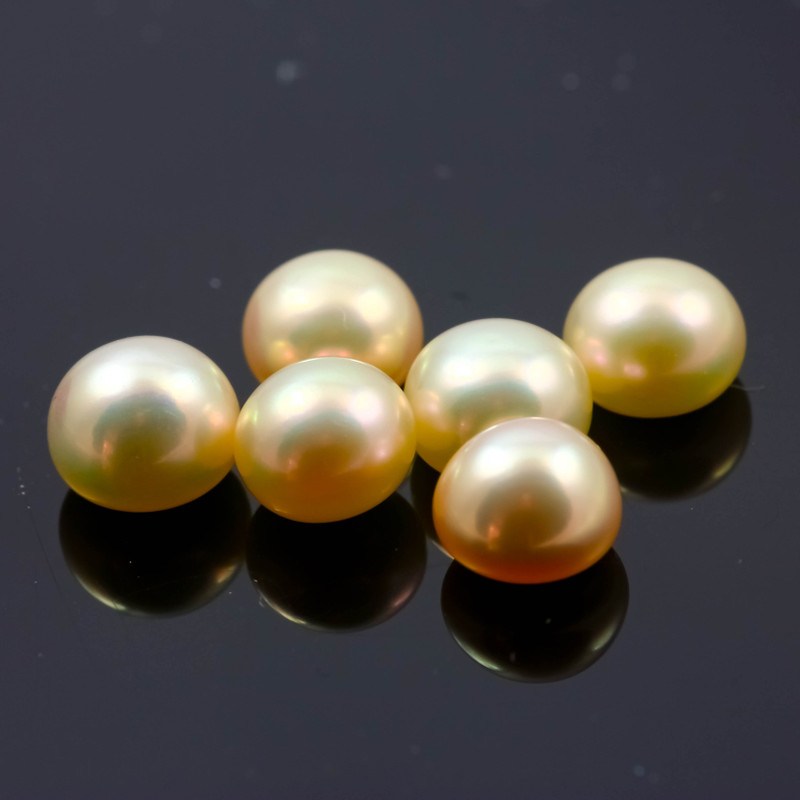 Joopy Gems SALE801 Pink Cultured Freshwater Pearls Half-drilled button 6-6.5mm   lot of 6 pearls