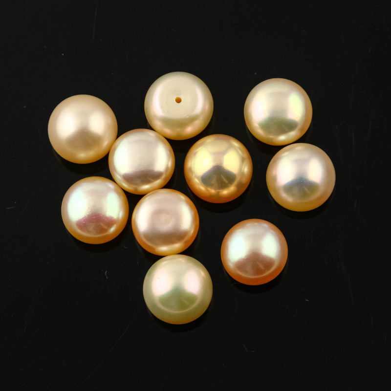SALE 437 Pink Cultured Freshwater Pearls Half-Drilled 8-8.5mm button lot of 10 pearls