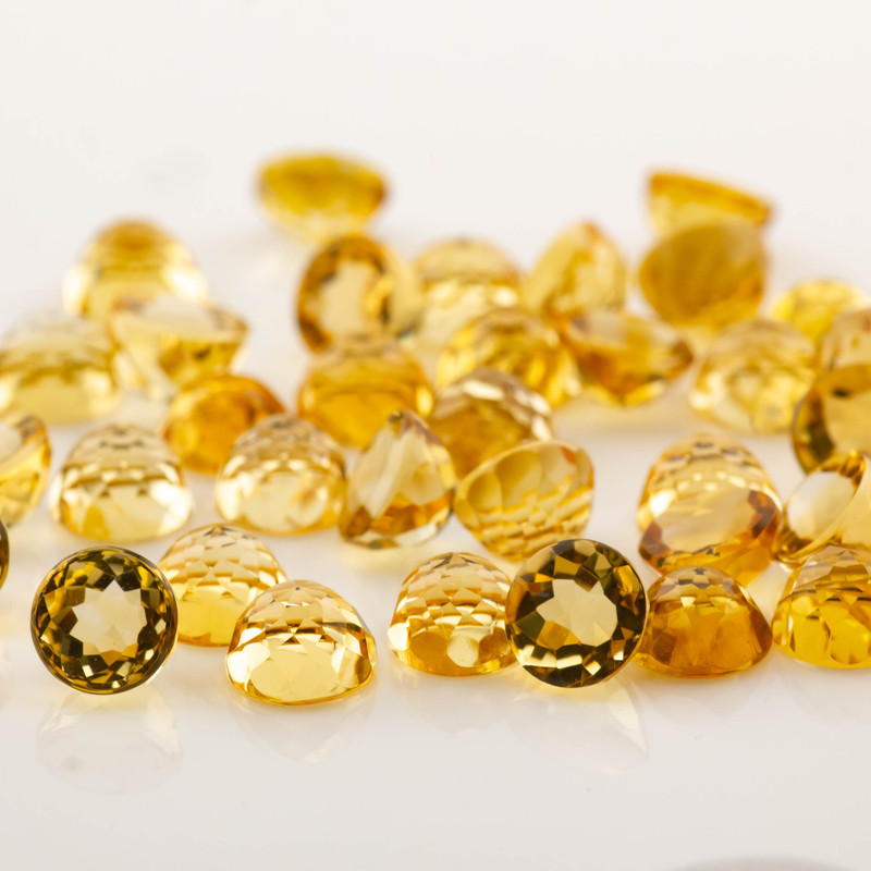 SALE913 Citrine Rose Cut Cabochon 5mm Round