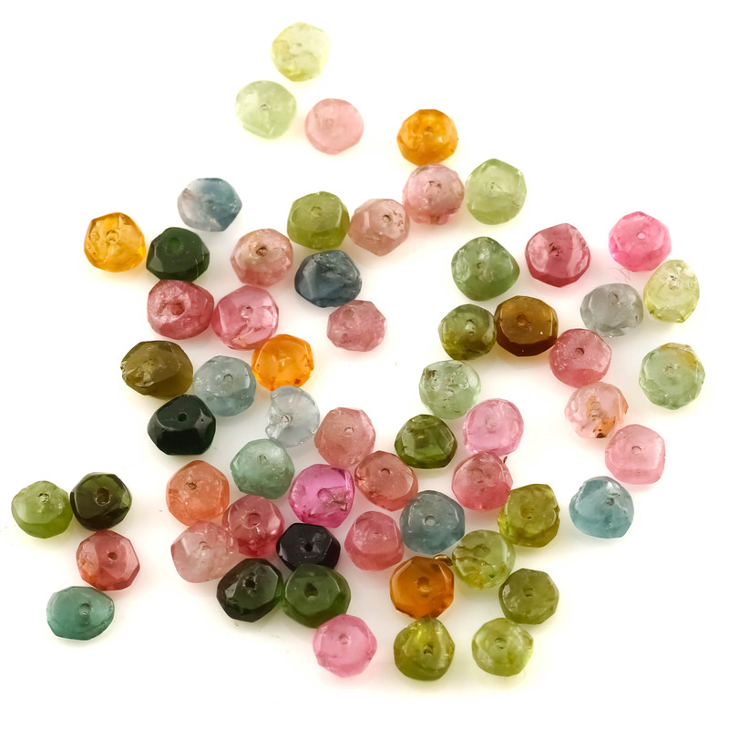 SALE929 Tourmaline Rondelle Beads 3mmx2mm  Lot of 55