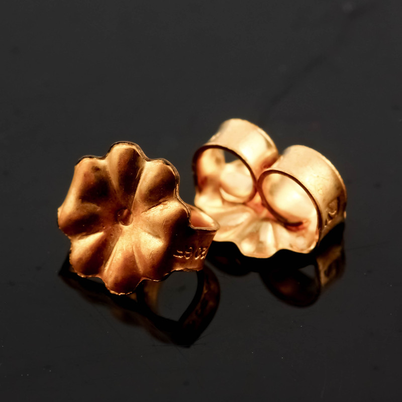 SALE942 14ct gold filled flower earring backs, 1 pair  7.1x7.6mm