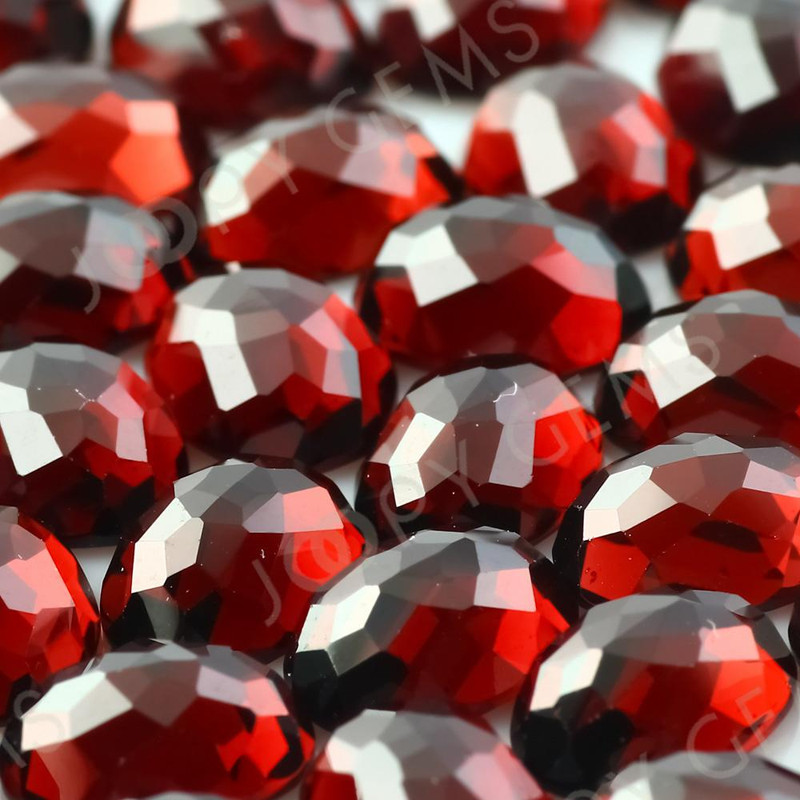 Joopy Gems Almandine Garnet Rose Cut Oval Cabochon 8x6mm FLAT BACK