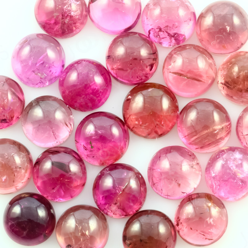 Joopy Gems Dark Pink Tourmaline Cabochon 6mm Round (CTOUPKDKR6)