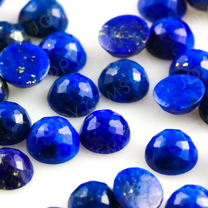 Joopy Gems Lapis Lazuli Rose Cut Cabochon 4mm Round