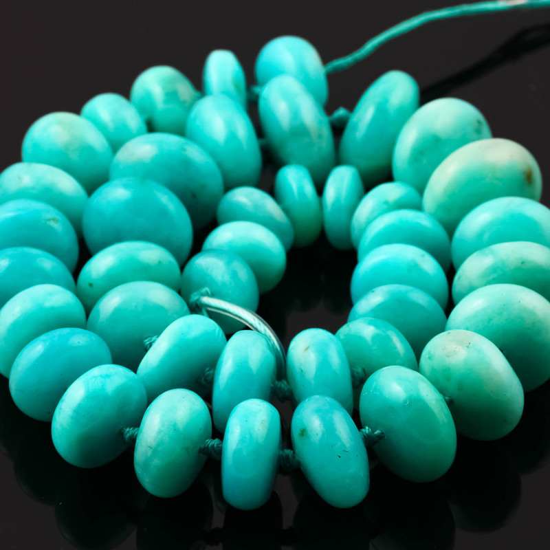 Joopy Gems SALE 420 Amazonite Beads 13-14mm Rondelle Full Strand, AA Grade