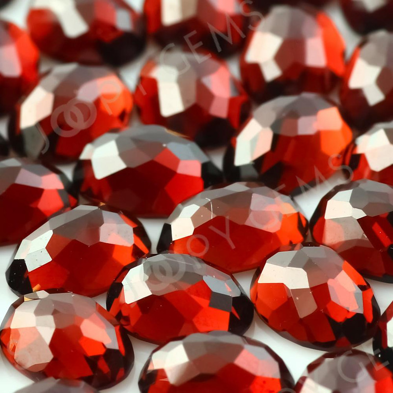Joopy Gems Almandine Garnet Rose Cut Oval Cabochon 7x5mm FLAT BACK