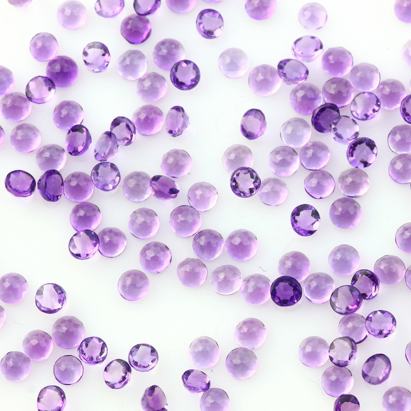 Joopy Gems Amethyst (African) Rose Cut Cabochon 2mm Round