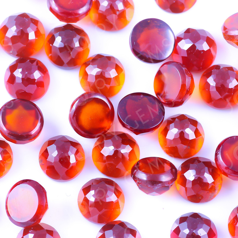 Joopy Gems Hessonite Garnet Rose Cut Cabochon 6mm Round