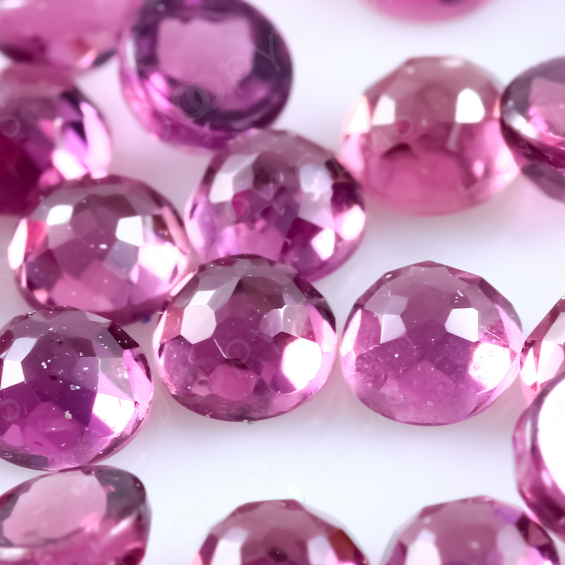 Joopy Gems Rhodolite Garnet Rose Cut Cabochon 3mm Round