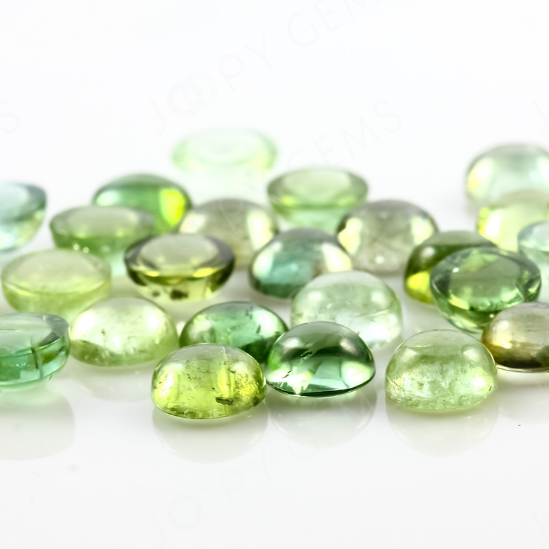 Joopy Gems Light Green Tourmaline Cabochon 6mm Round (CTOUGLTR6)