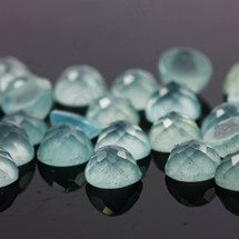 Joopy Gems Aquamarine (milky) Rose Cut Cabochon 6mm Round - Medium