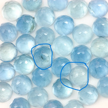 Joopy Gems SALE871 Aquamarine (Milky) Rose Cut 6mm Round  lot of  2 stones