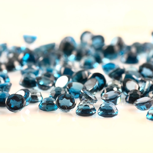 London Blue Topaz Rose Cut Cabochon 4mm Round