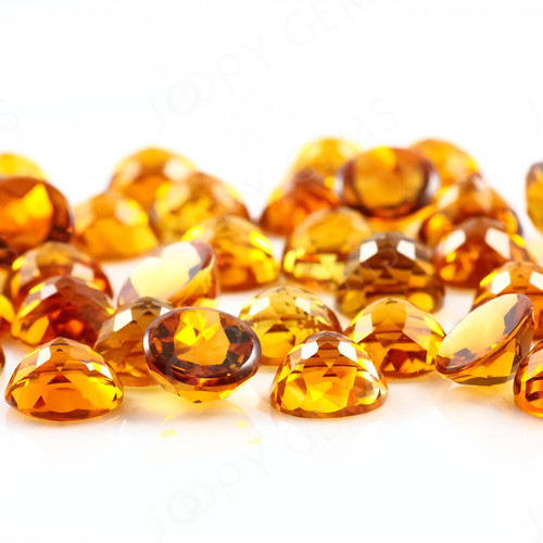Citrine Rose Cut Cabochon 8mm Round