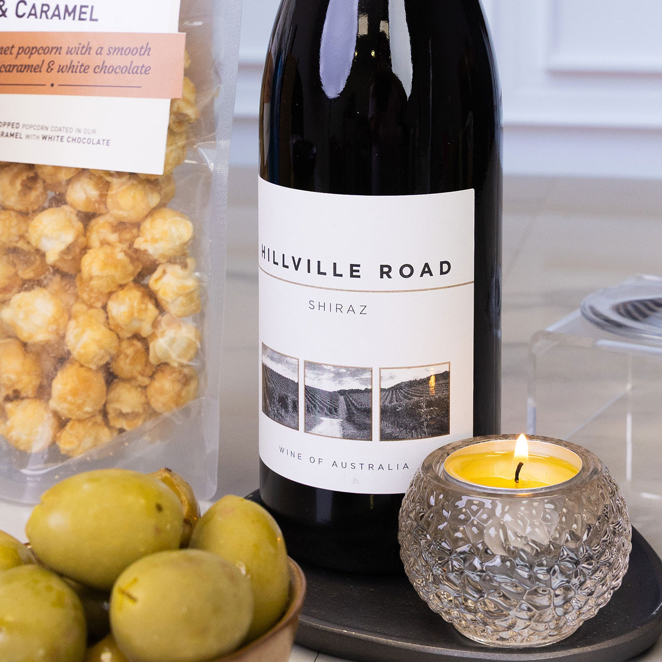 Bottle of Hillville Road Shiraz red wine
