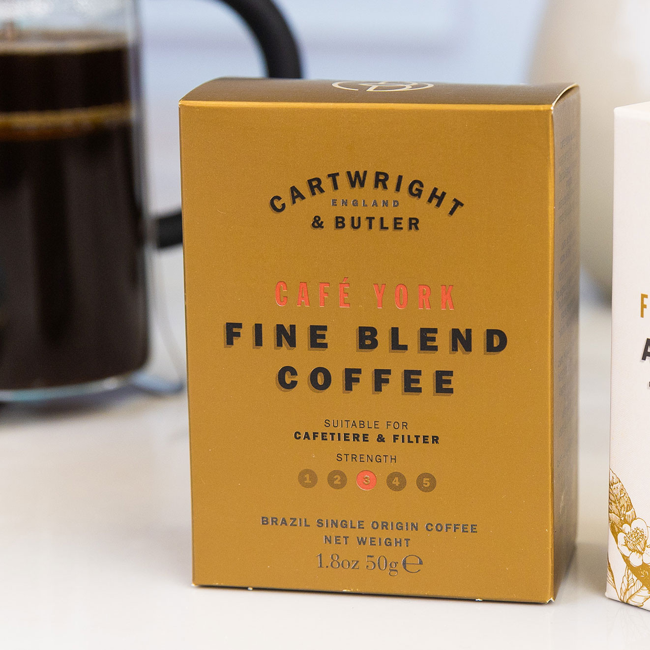 Cartwright & Butler Café York Fine Blend Coffee suitable for cafetière and filter brewing.