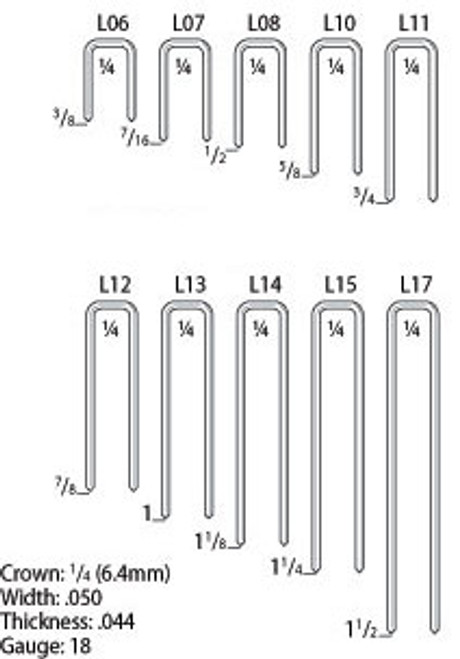 Staples - Narrow Crown Staples - 18 Gauge 1/4