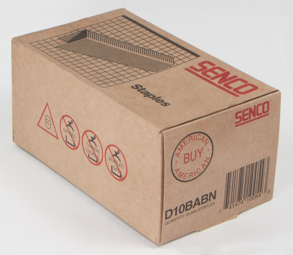 Senco D10BABN 5/8" Leg 22 Gauge Galvanized Staples - 20,000 per Box