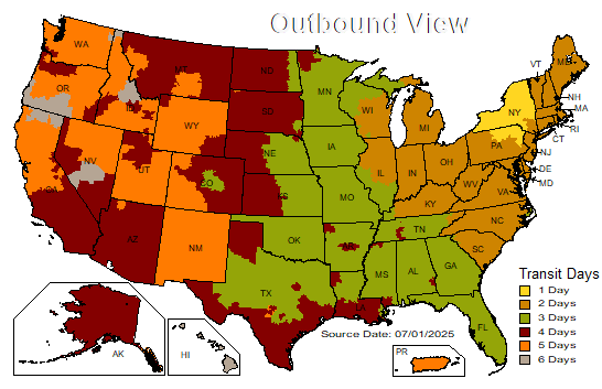 UPS Outbound Map