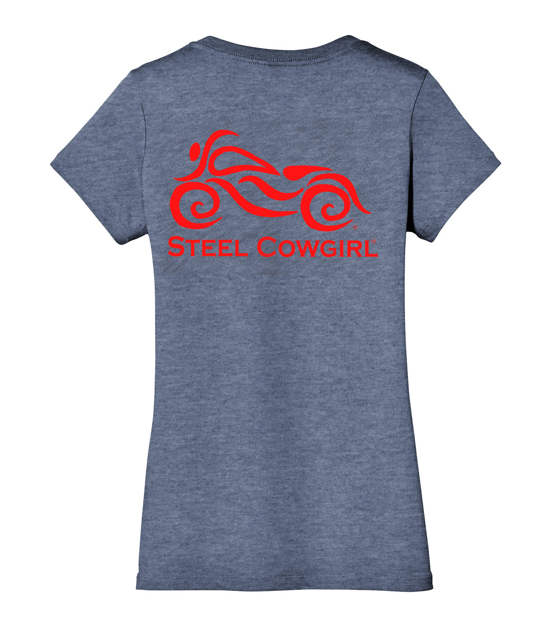 Shades & Bandana Motorcycle Girl Blue T-Shirt