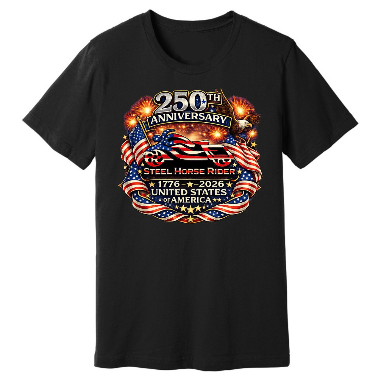 Steel Horse Rider Patriotic Motorcycle Shirt | 250th Anniversary