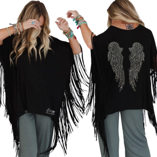 Sparkling Wings Flowing Fringe Top