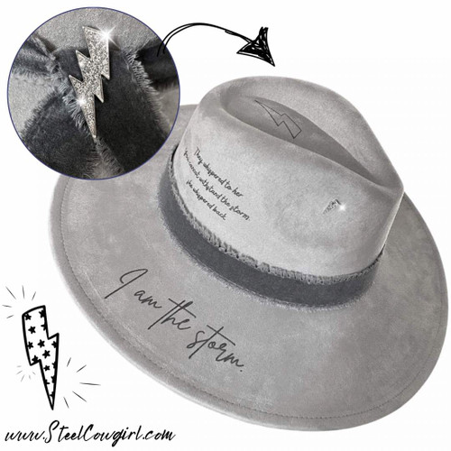 "The Storm" Crystal Gray Rancher Style Cowboy Hat by Steel Cowgirl