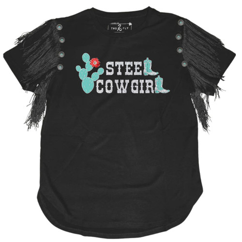 Steel Cowgirl Boots & Conchos Fringe T-Shirt LIMITED EDITION!