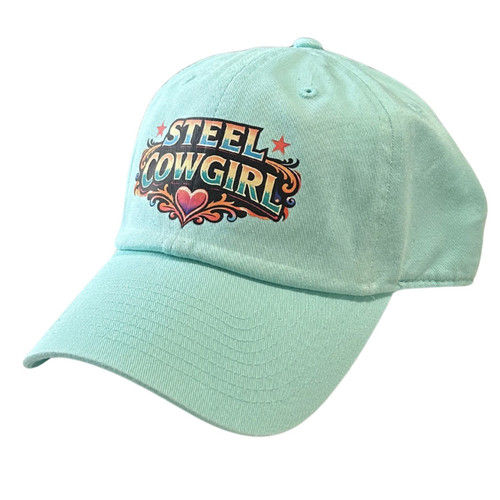 Steel Cowgirl Seafoam Love Baseball Hat for women motorcycle riders