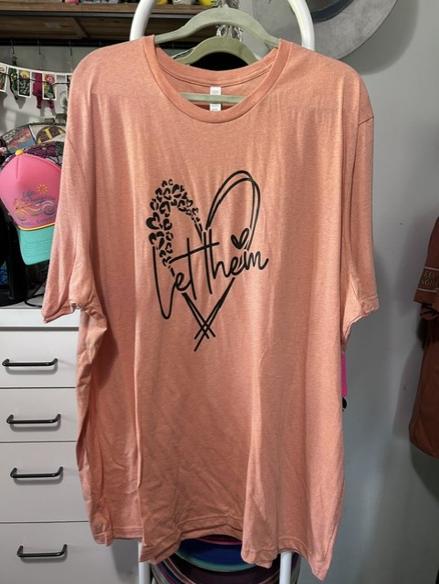 WAREHOUSE SALE Peach Let Them Unisex Size 4X