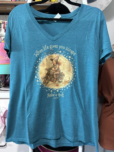 WAREHOUSE SALE Teal Quilting Witch Shirt - 2X