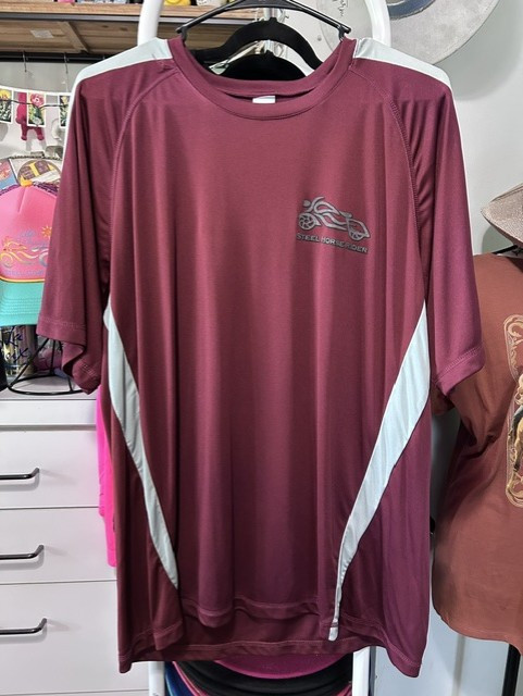 WAREHOUSE SALE Steel Horse Rider Maroon Wicking Shirt - Men's Large