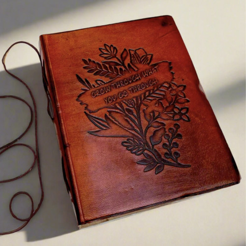 Grow Through What You Go Through Leather Journal