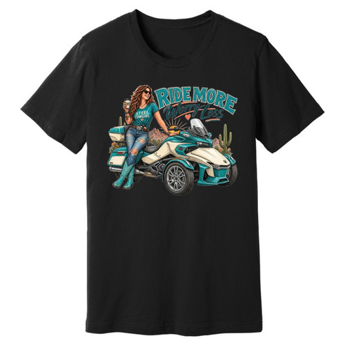 Ride More Worry Less – Two Wheels Front Unisex Tee