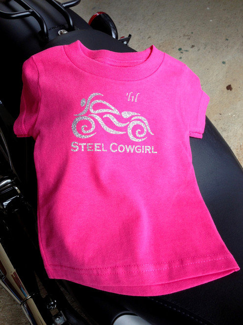 Girl's Toddler Pink Motorcycle Shirt