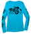 Bright Blue Wicking Steel Cowgirl Spyder / Ryker Motorcycle Shirt  *Graphics are protected by copyright laws, unauthorized use is prohibited.