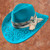 One Of A Kind Hand Burned "Meet Me In Santa Fe" Turquoise Cowboy Hat by Steel Cowgirl