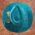 One Of A Kind Hand Burned "Meet Me In Santa Fe" Turquoise Cowboy Hat by Steel Cowgirl