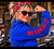 Steel Cowgirl Shades royal blue full zip women's jacket featuring red faux embroidered WE CAN DO IT! sleeve lettering.