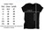 MOXIE unisex short sleeve crew neck tee size chart with measurements for a relaxed fit